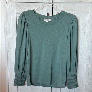 Nation LTD Loren Sage Green Puff-Sleeve Long Sleeve Tee